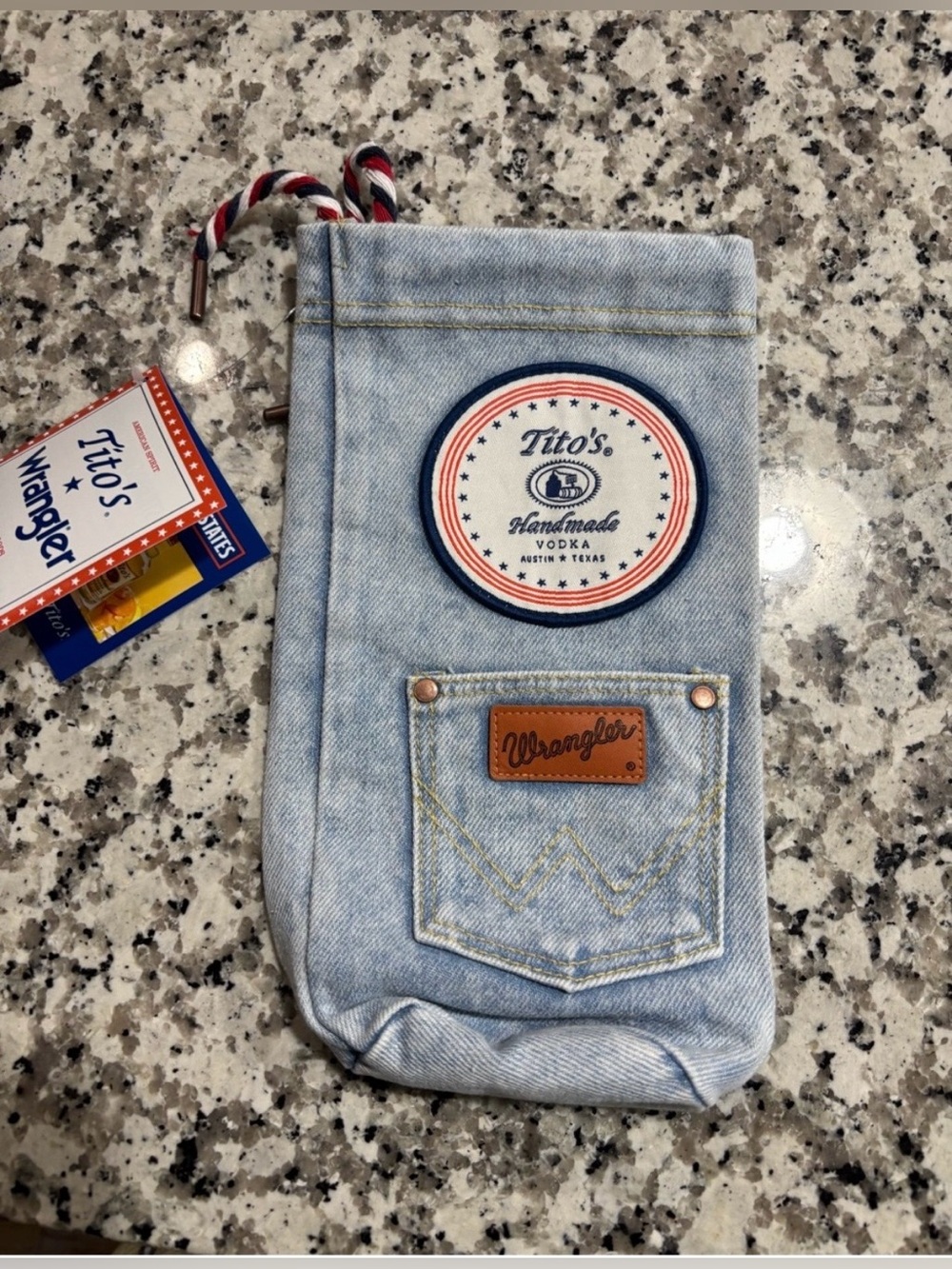Tito's Wrangler Jeans Denim
Drawstring Bag.